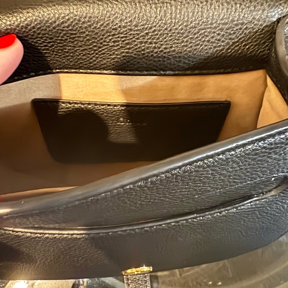 Cute mini Black Leather Crossbody Bag
